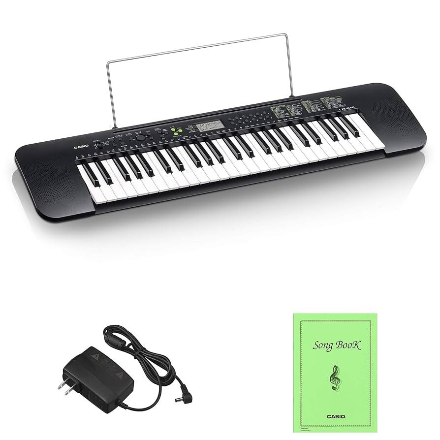 WJ29 カシオ CASIO 電子キーボード Casiotone CTK-240 スリム＆コンパクト 49鍵盤 100音色 100リズム AC電源と乾電池の2電源対応 見やすい液晶画面