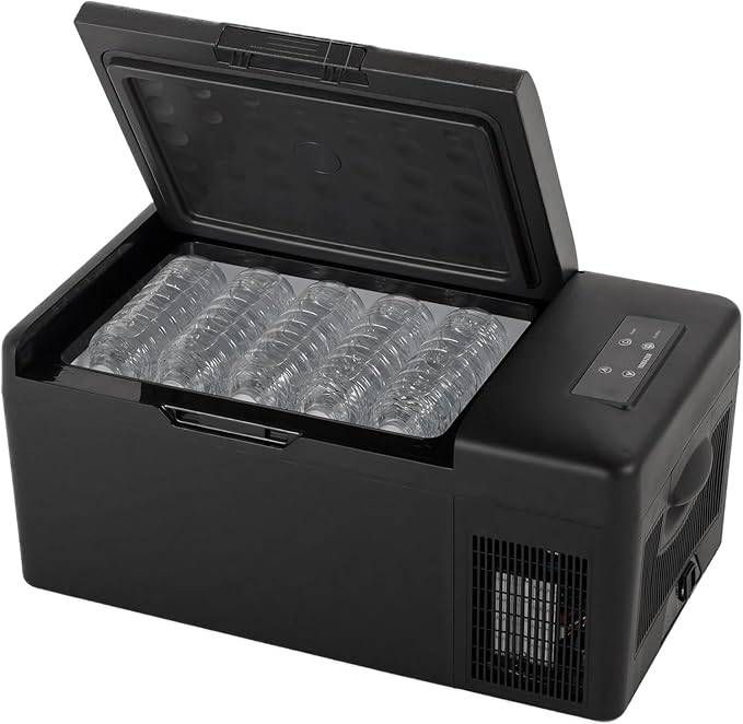 山善 ポータブル冷蔵庫 冷凍冷蔵庫 15L コンプレッサー式 AC DC 2WAY電源 ブラック YFR-AC151 B