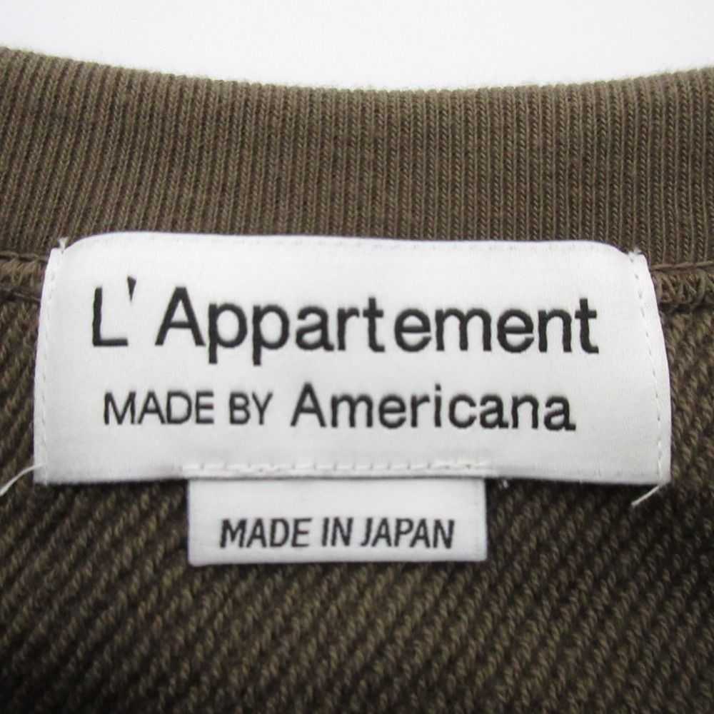  25 SS AMERICANA アメリカーナ アパルトモン 別注 HALF SLEEVE SWEAT ハーフスリーブ スウェット トレーナー カーキ レディース 古着 トレーナー スウェット トップス