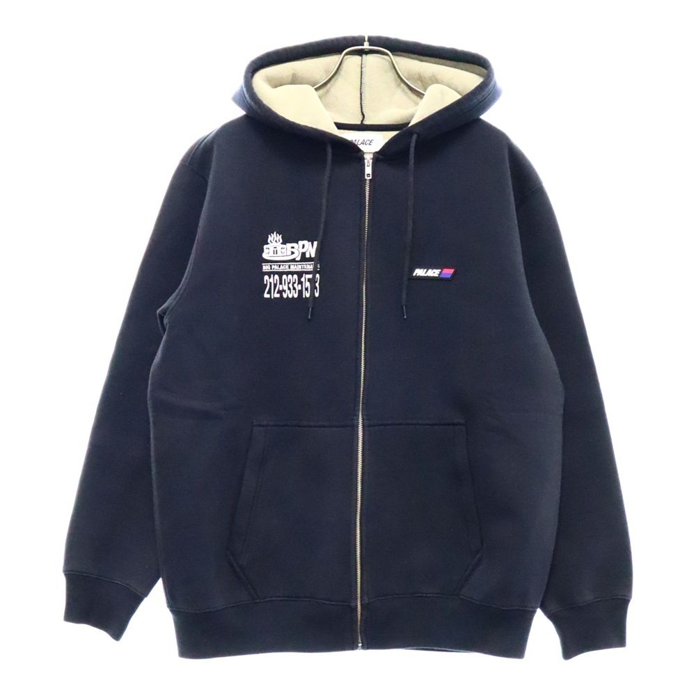 Palace Skateboards (パレススケートボーズ) BUILD IT HOOD Palasonic サンプリング ヘビーウェイト  ジップアップ スウェットパーカー ボアライナー ブラック - メルカリ