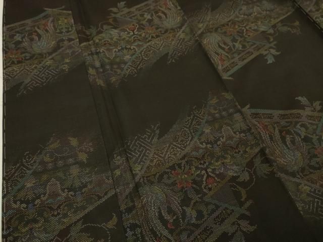 平和屋本店□極上 本場大島紬 9マルキ 幔幕鳳凰花文 逸品 未使用  