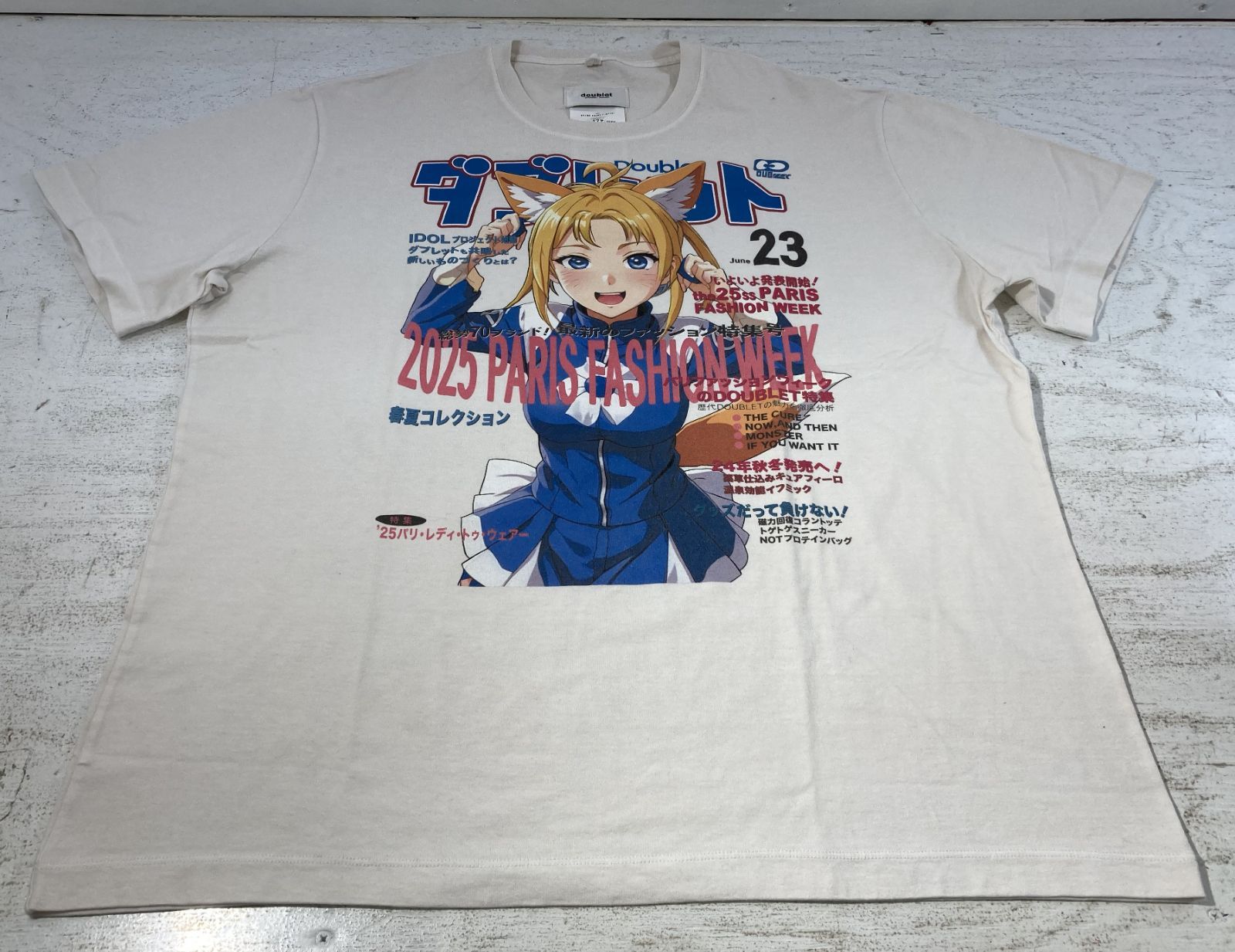 紫波75-2-0206th】doublet ダブレット 25SS ANIME PRINT T-SHIRT FOX L