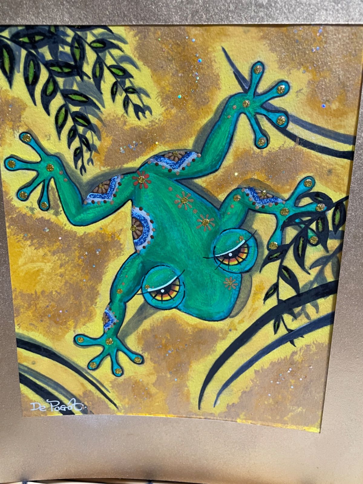 絵画バリ絵画カエル