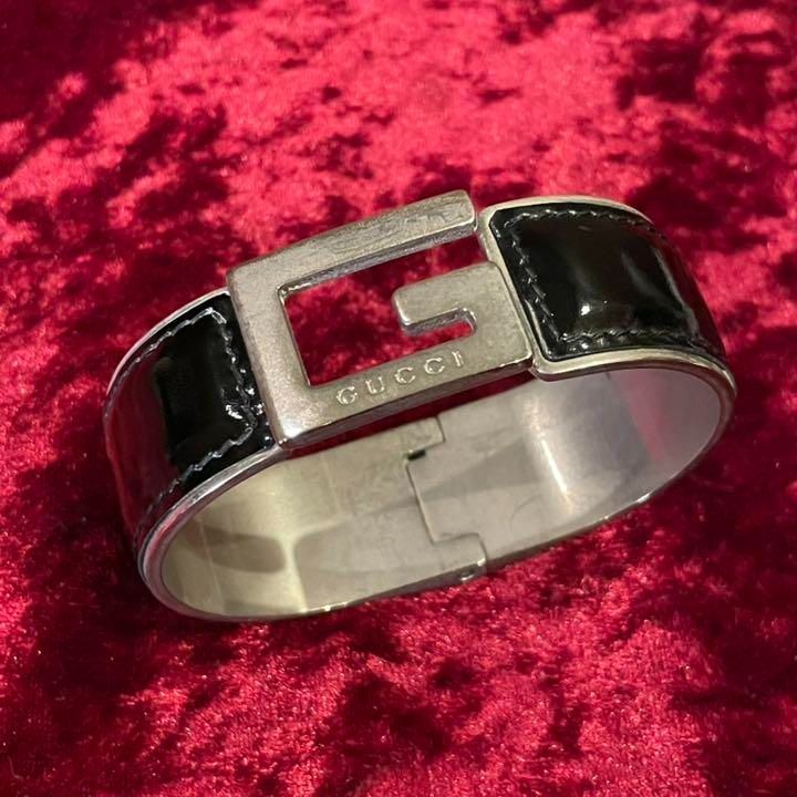 GUCCI グッチ Gロゴ レザー バングル ブレスレット アクセサリー