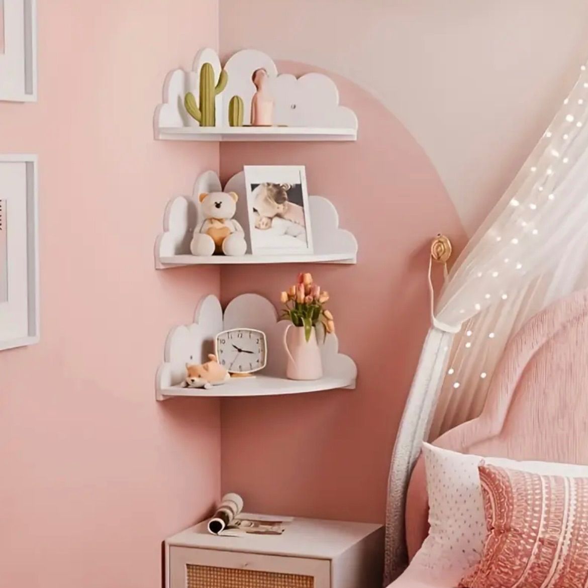 シングルベッド 落下防止柵付き(写真4～6)収納・引き出し付き(写真4