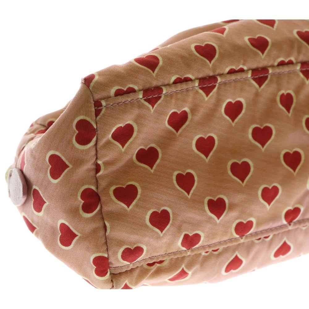  miumiu ミュウミュウ ロゴプレート ハート総柄プリント ナイロン メイクポーチ ピンク 5 NE 457 その他 その他