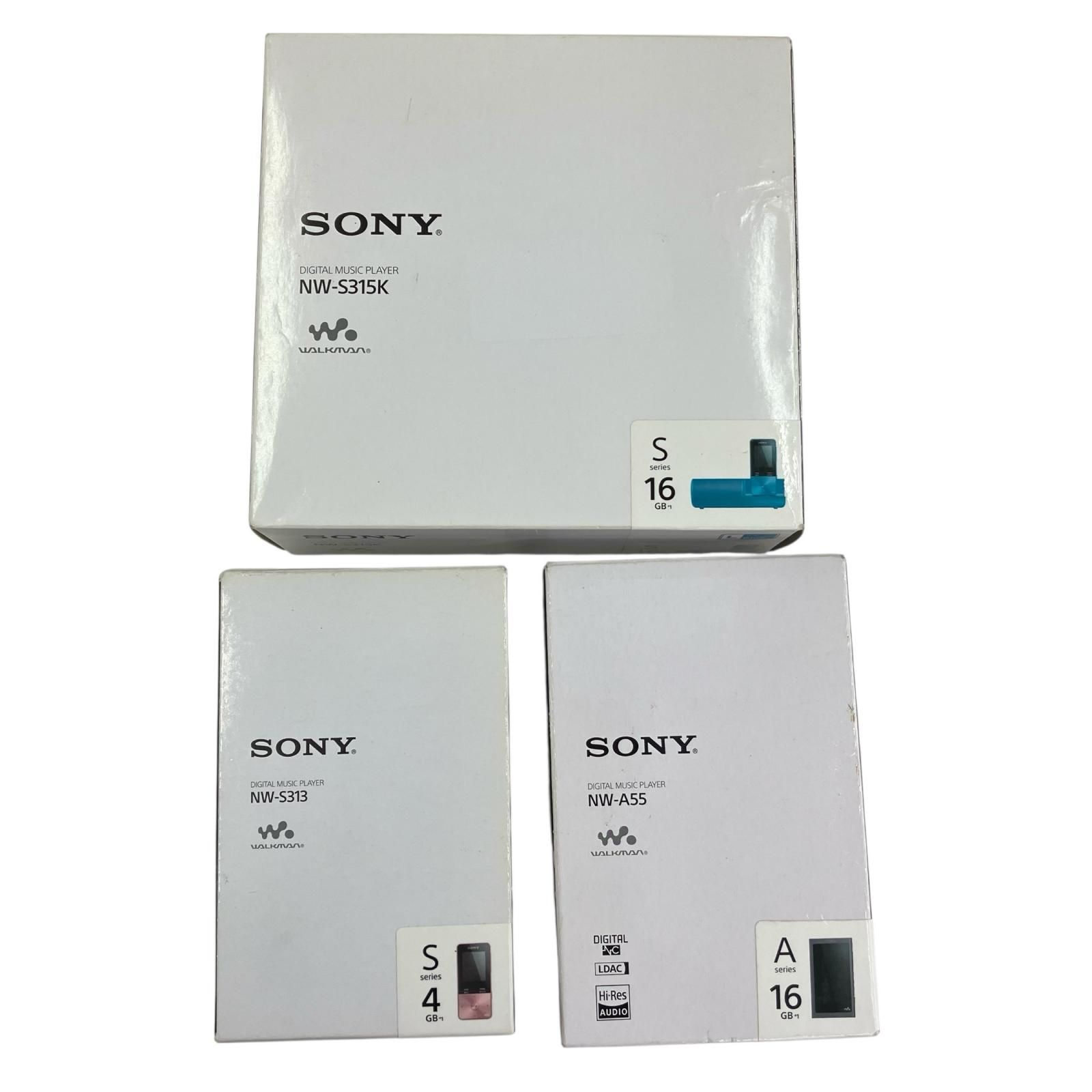 186000 現状品 SONY ソニー ウォークマン＆スピーカー NW-S313 NW-A55 NW-S315 スピーカー ブルー ブラック ピンク 3点まとめ売り