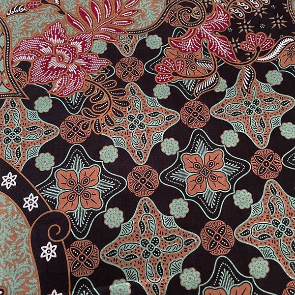 インドネシアの更紗 バティック ソガ色のソロ産バティック。インドネシアのジャワ更紗(bt0036
