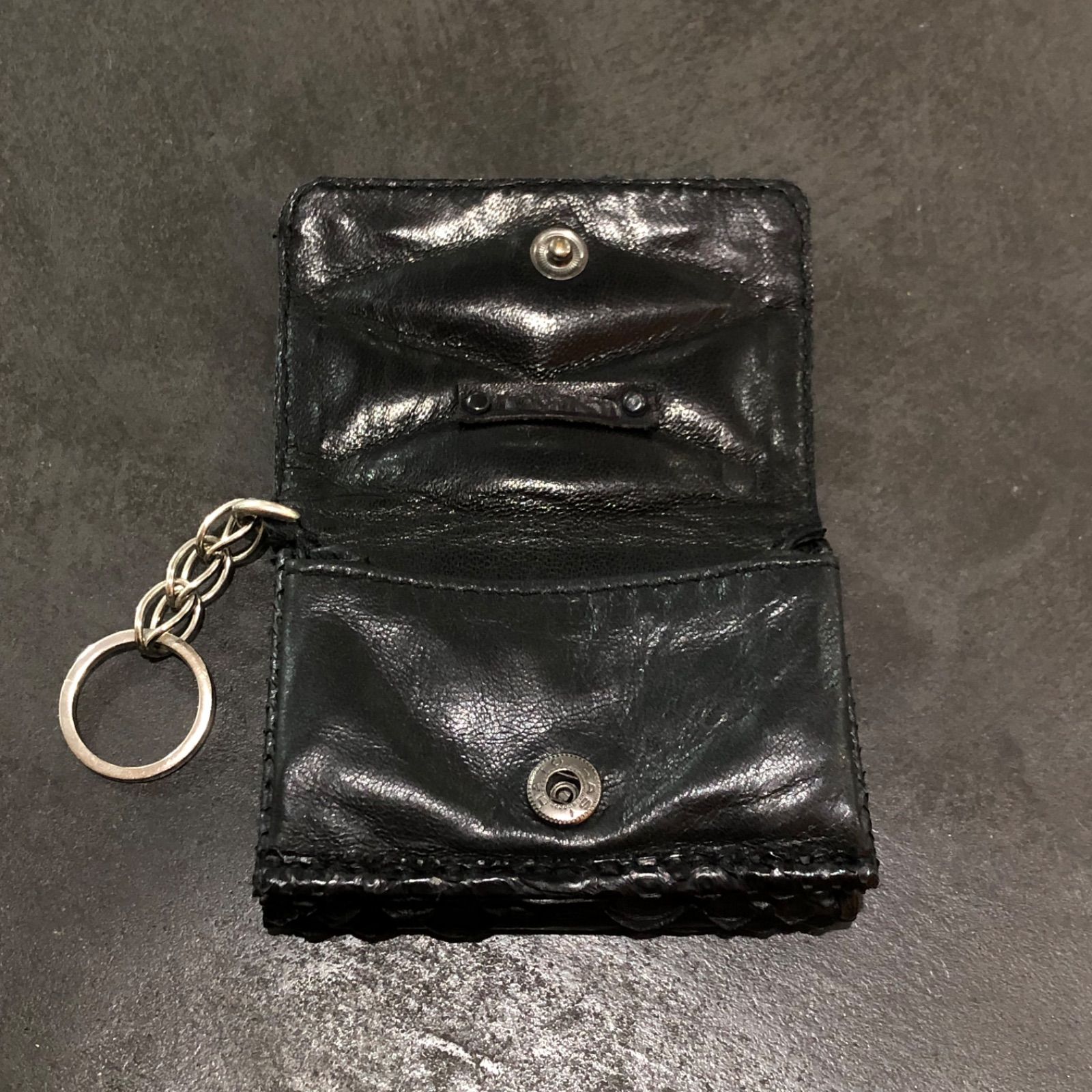 KMRii クラック ストーン スタッズ レザー 二つ折り長財布 希少　廃盤 KMRii ケムリ クラック ストーン スタッズ レザー 二つ折り長