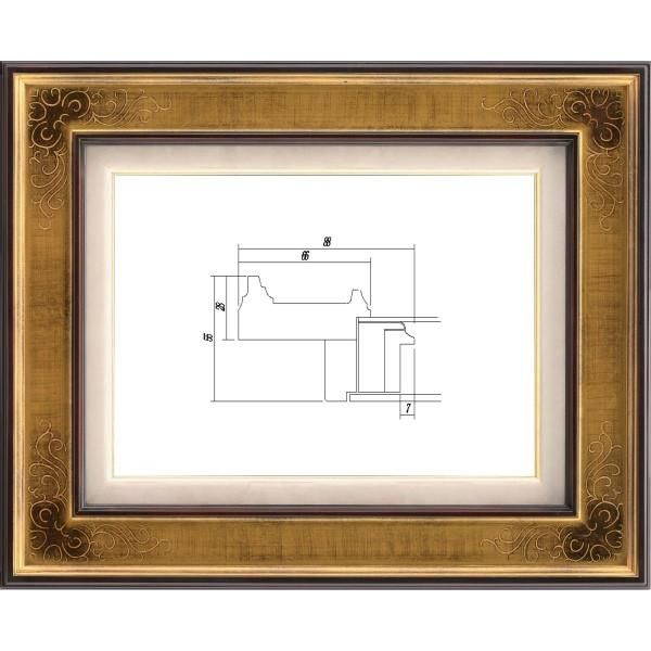 額縁 油絵/油彩額縁 木製フレーム 高級額縁 アクリル付 7102 サイズ F4号 ゴールド - メルカリ