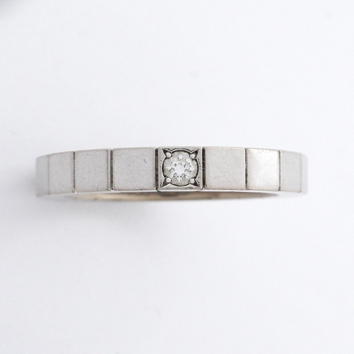 5jib0470 カルティエ リング ラニエール 1PD K18WG ホワイトゴールド ダイヤモンド ＃50 レディース