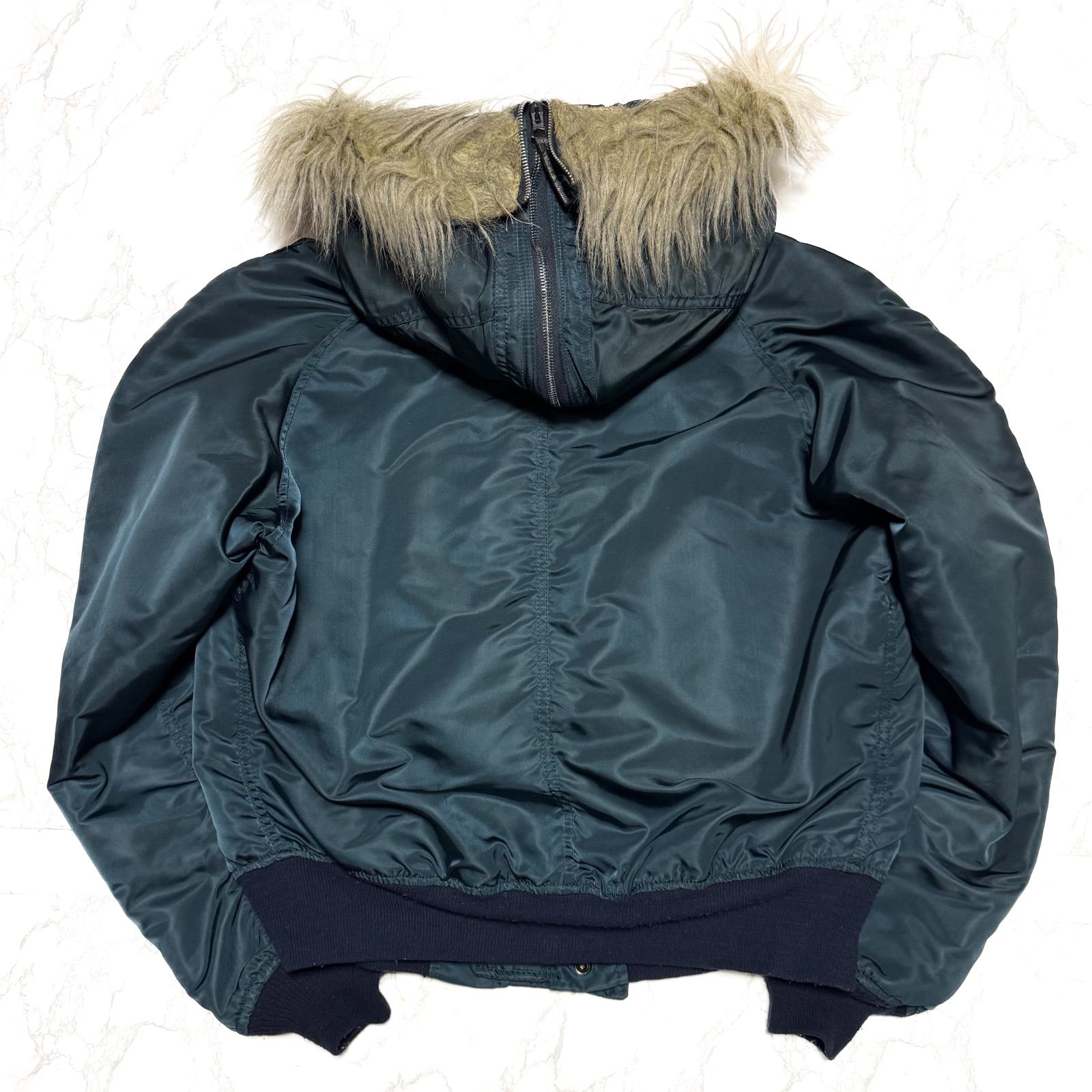 90s ALPHA アルファ N-2B フライトジャケット L 紺 デッド