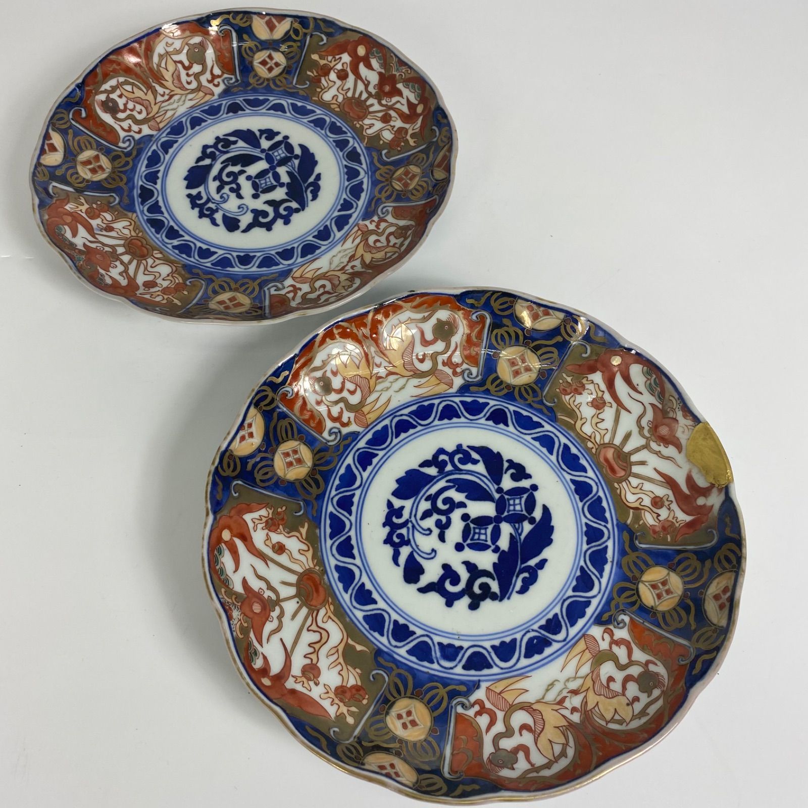 古伊万里　型紙摺印判　隅入菱形皿　金継ぎ練習用　金継ぎ　骨董　アンティーク　江戸 Amazon.co.jp: 古伊万里 型紙摺印判 隅入菱形皿 金継ぎ練習用 金