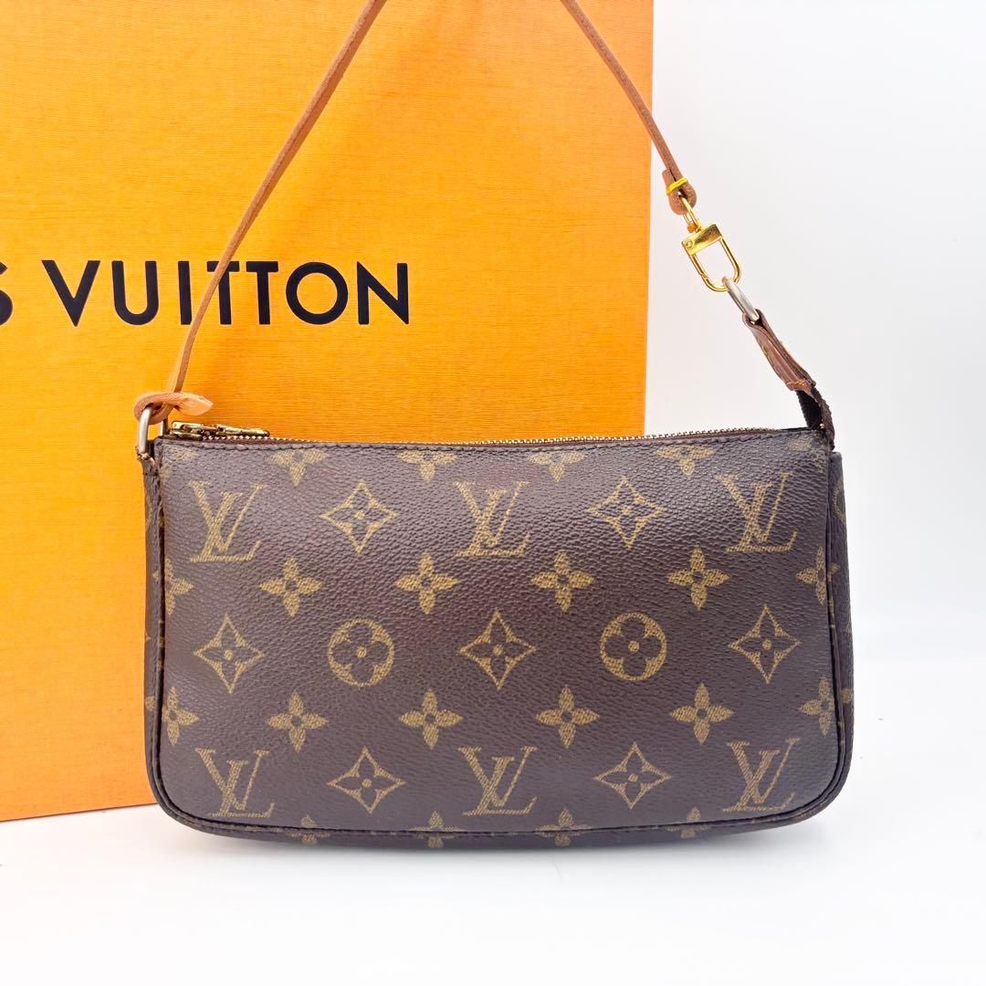 ルイヴィトン モノグラム M51980 ポシェット アクセソワール ポーチ ハンドバッグ ブラウン PVC レザー