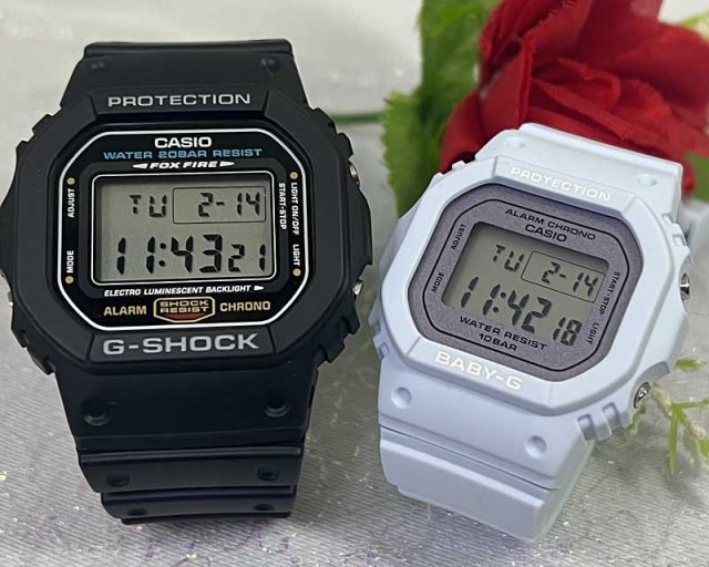 恋人たちのGショック ペアウオッチG-SHOCK BABY-G  ペア腕時計 カシオ 2本セット  電池式 DW-5600E-1BGD-565SC-2JF　デジタル   ラッピング無料   クリスマス プレゼント 誕生日 御祝い還暦 銀婚式 結婚記