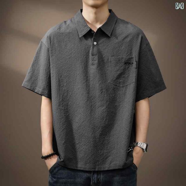 XL メンズ ファッション 服 オシャレ シンプル 大人 かっこいい 大きいサイズ ストリート 紳士服 速乾 クール 半袖 ポロ シャツ 夏 薄手 冷感 T