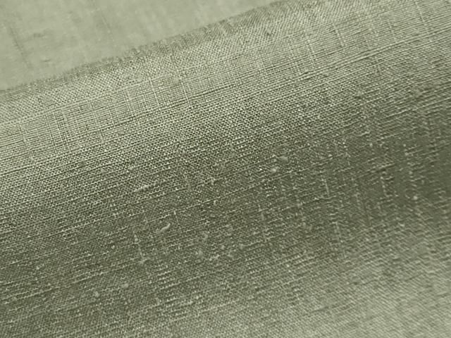 平和屋本店□極上 本場結城紬 重要無形文化財 色無地 鶸茶色地 逸品