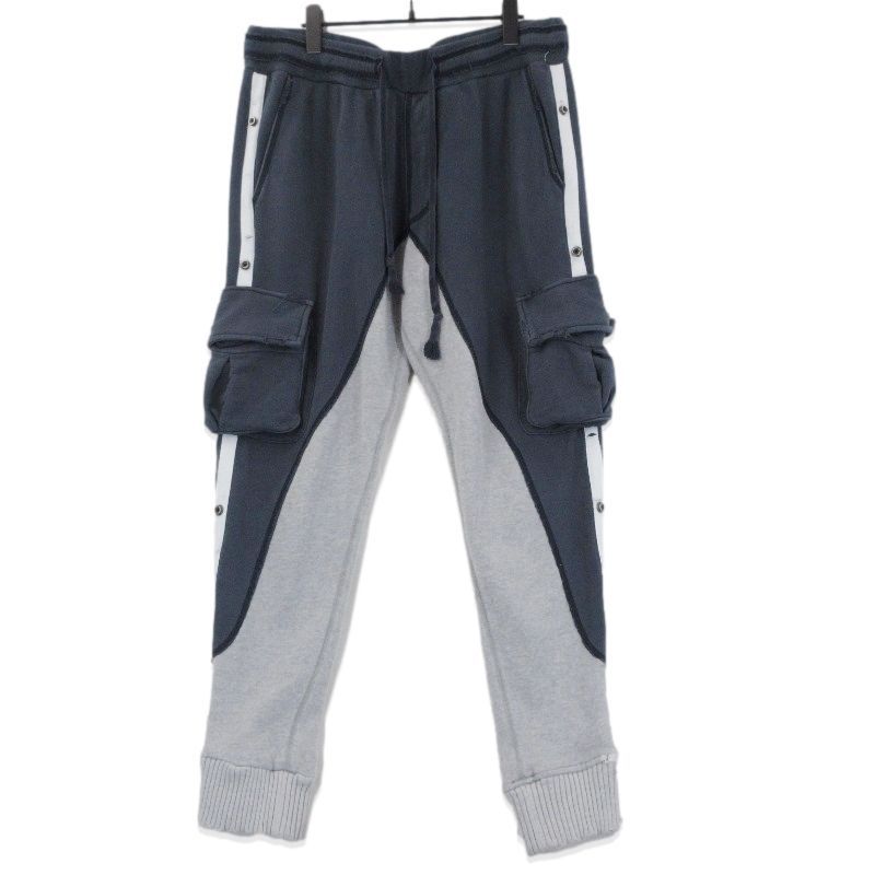 GREG LAUREN グレッグローレン スウェットカーゴパンツ テリー 50/50 TERRY PANT 並行品 ダメージ加工 ネイビー/グレー 3  70015945 - メルカリ