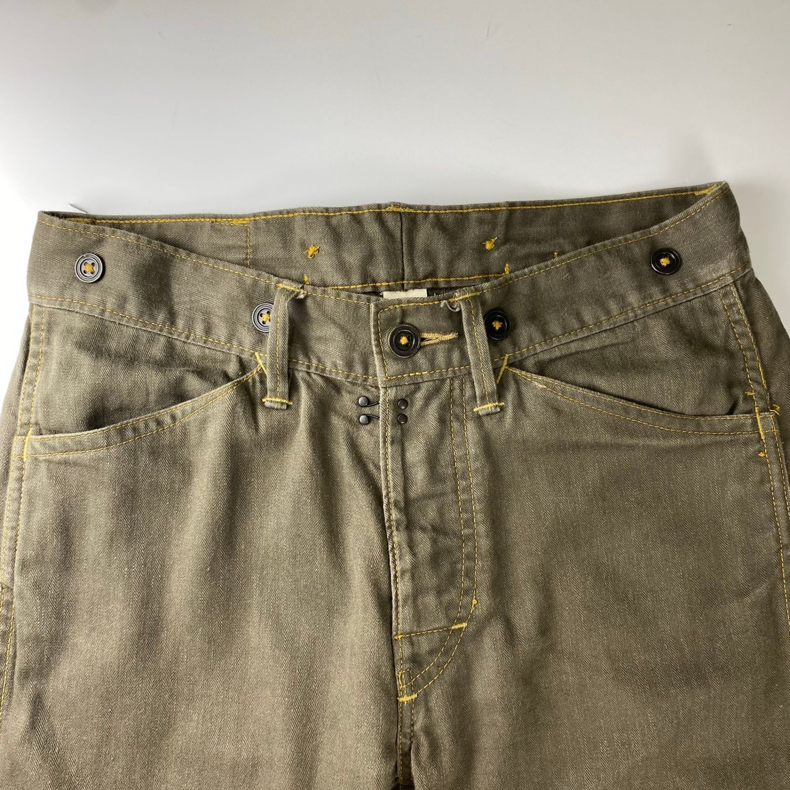 RRL ダブルアールエル / オフィサーリネンコットンヘリンボーンパンツ 
