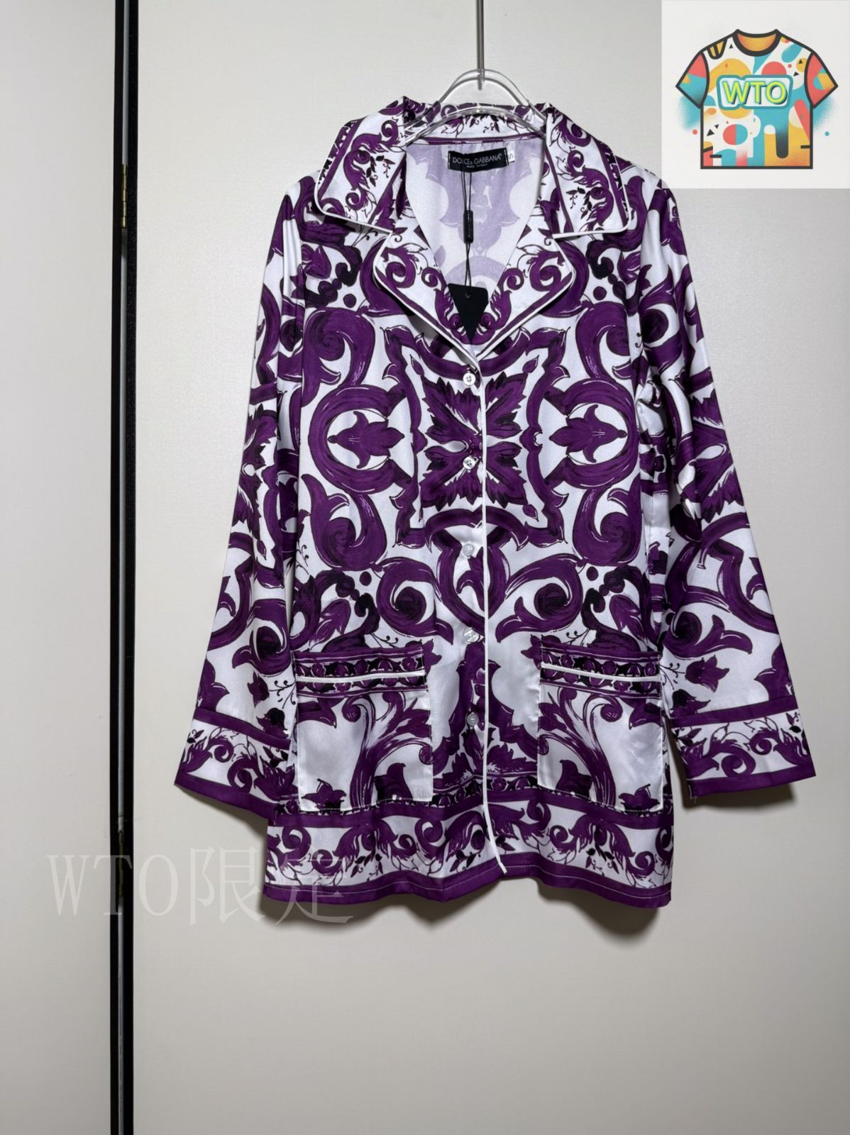 【Dolce&Gabbana】パンツ フラワー 藤 シルク パープル SchaferandweinerShops Tonga - Purple Dress with floral motif