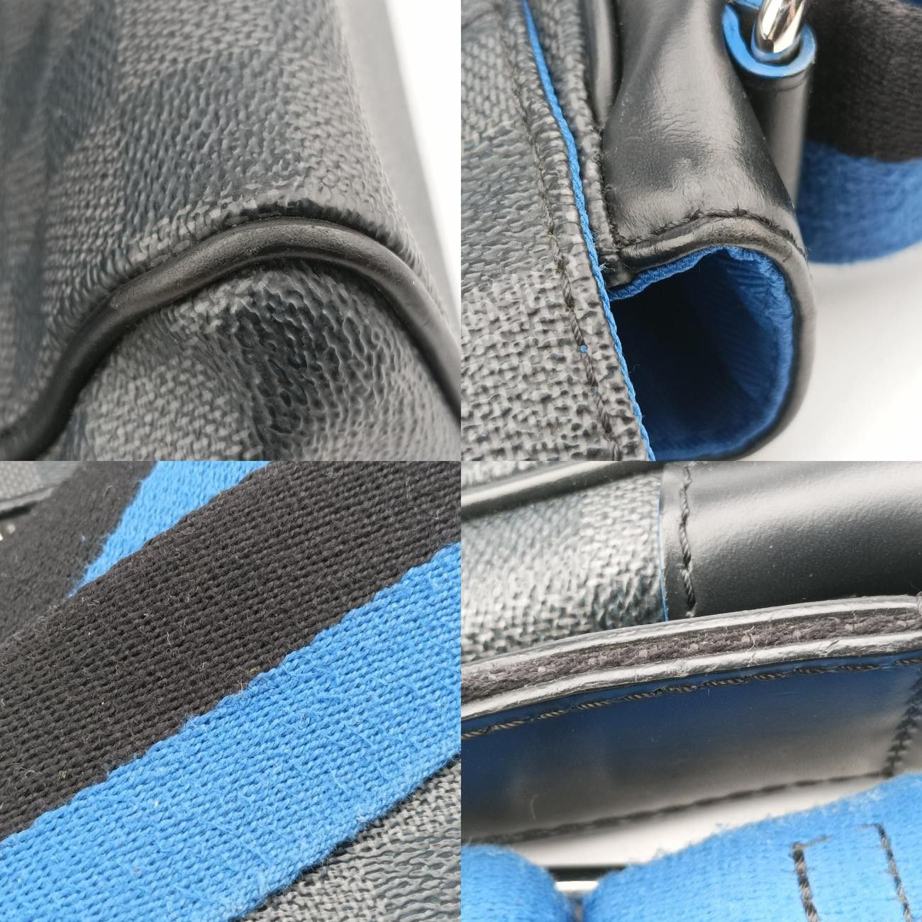 VuittonディストリクトPMブルー×ブラックダミエ