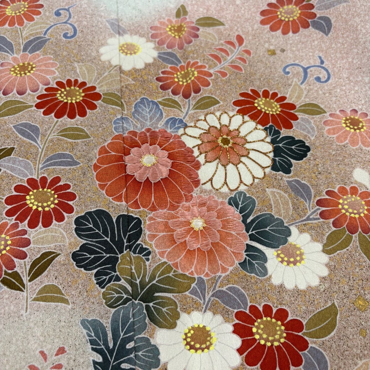 訪問着 身丈153.5cm 裄丈64cm M 袷 落款あり 辻が花 銀通し 金銀彩 灰緑 正絹 美品 名品 中古 訪問着 身丈153.5cm 裄丈64cm M 袷 落款あり 辻が花 銀通し 金銀