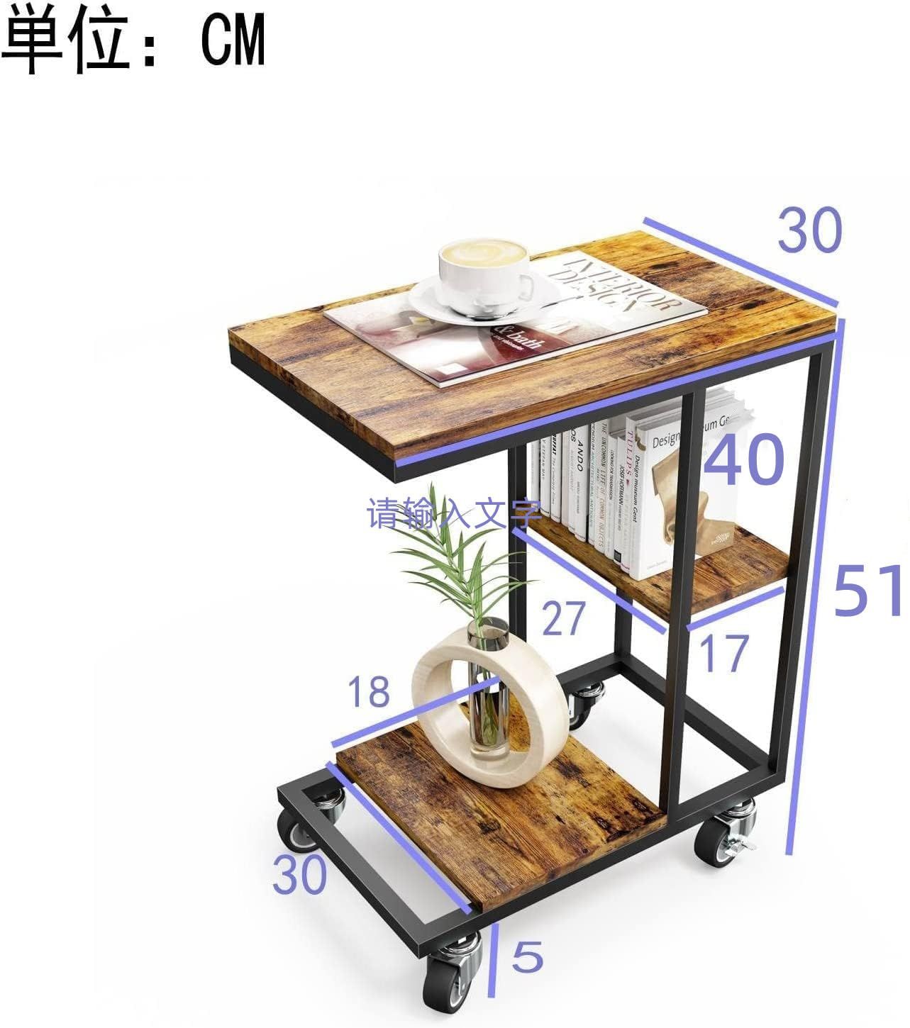 ZXD サイドテーブル キャスター付きコの字型デザイン ベッド コの字型