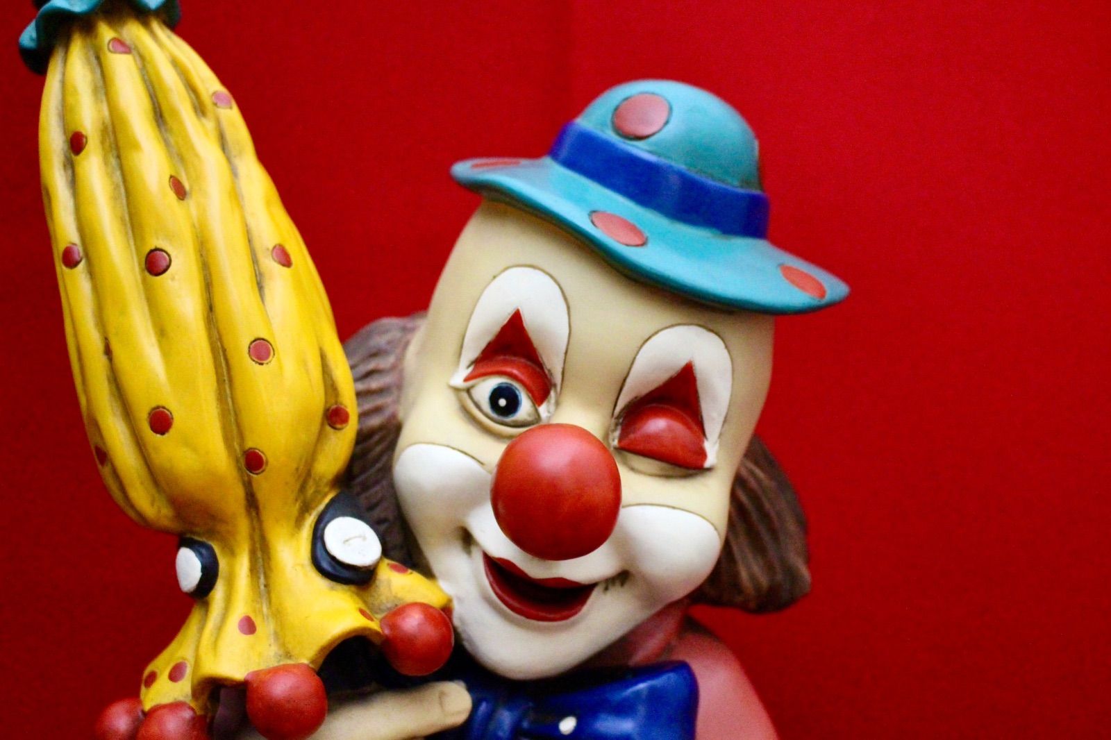 イタリア雑貨・ピエロコレクション【お茶目なピエロ　特大サイズ　傘】 イタリア雑貨・ピエロコレクション【お茶目なピエロ 特大サイズ