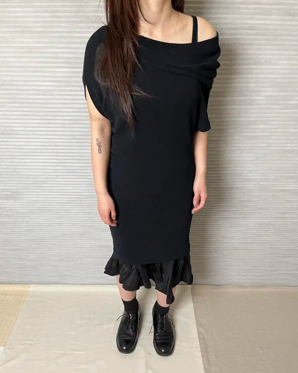 よーじやまもと 賢い アシメントリー ニット ワンピース yohji yamamoto