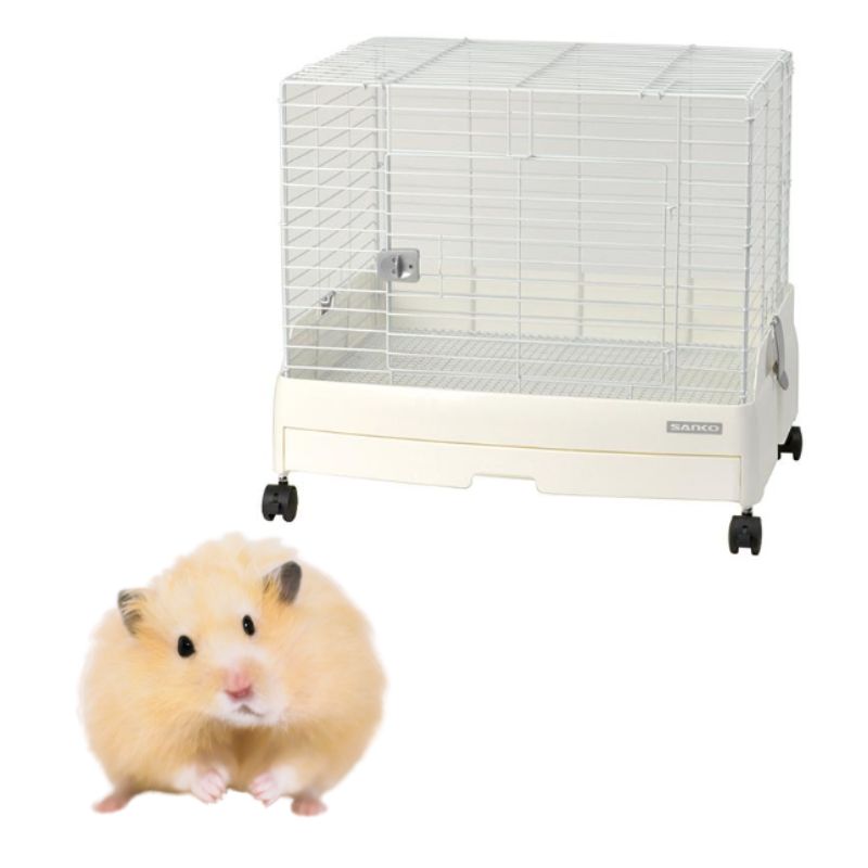三晃商会 イージーホームエボ６０ＷＨ ＷＳ 小動物用 ケージ 多頭飼い お徳用 ウサギ ケージ 小動物 飼育ケージ 引き出し式トレイ ラビット モルモット ハムスター チンチラ デグー