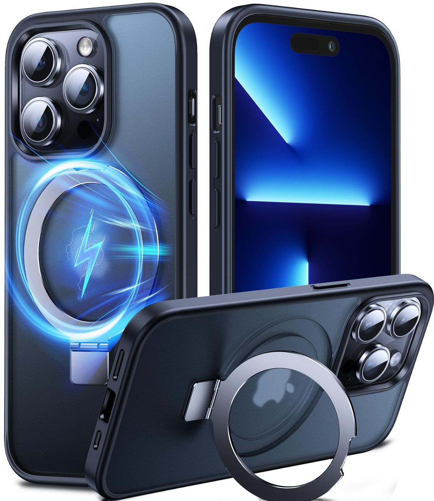 【在庫処分】ワイヤレス充電対応 スマホケース MagSafe対応 iPhone マグネット搭載 14 リング Pro Pro 米軍MIL規格 リング【横縦両立・角度調整】 耐衝撃 スタンド 高耐久性 ケース 指紋防止/マット