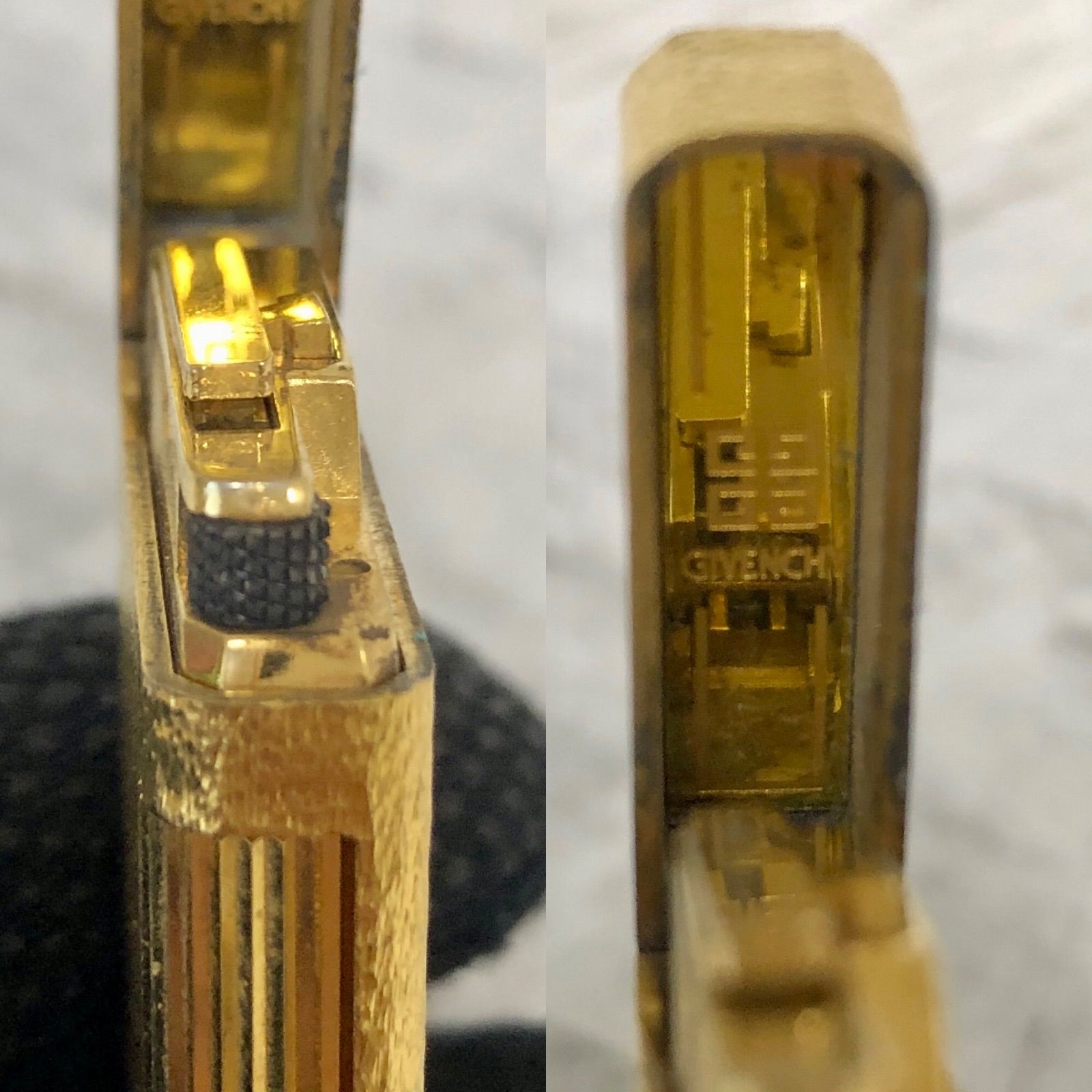GIVENCHY 2000 ジバンシー ガスライター ローラー式 ゴールド 火花 済み WWW_KANDAIZUMI_COM