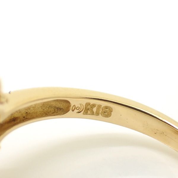 TASAKI パール 8.3mm ダイヤモンド 0.30ct リング K18 イエロー