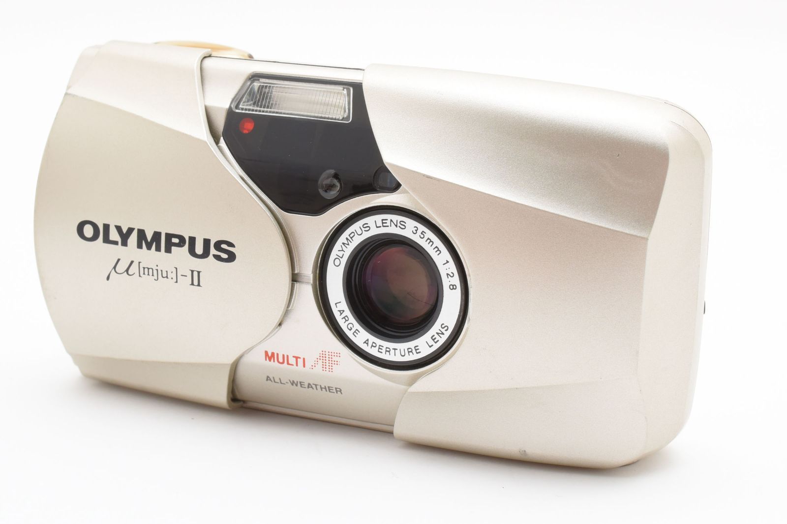 オリンパス OLYMPUS μ mju II ミュー 2 35 mm F 8 シャンパンゴールド コンパクトフィルムカメラ