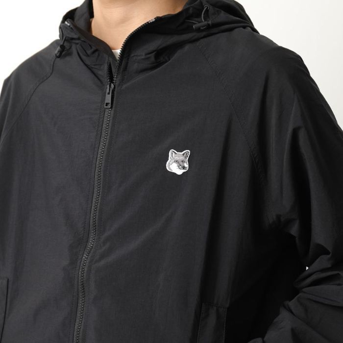Maison Kitsune メゾンキツネ Technical Windbreaker Black