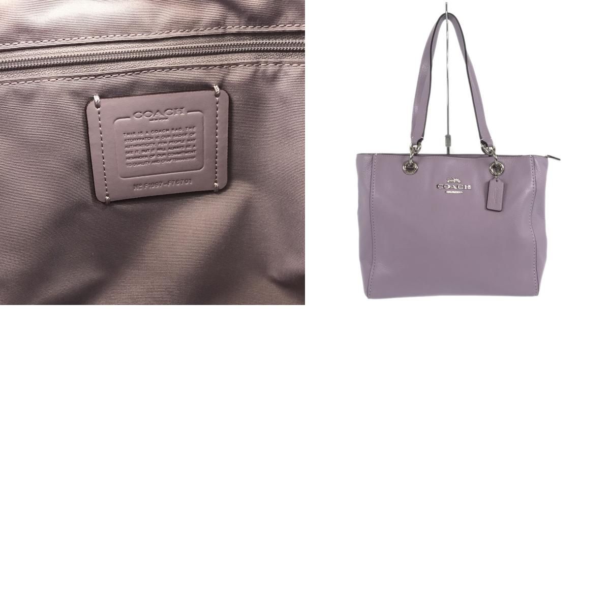 コーチ COACH F76701 パープル レザー トートバッグ rsa【中古