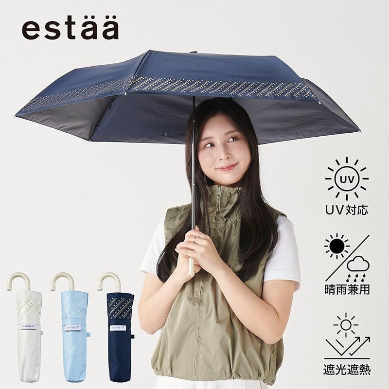 ムーンバット】エスタ 日傘 折りたたみ傘 一級遮光 UV 晴雨兼用キラキラ パール加工 スカラップ 30213