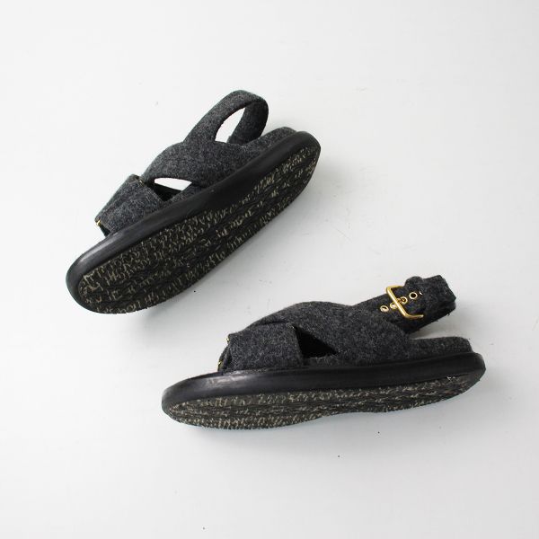 美品 MARNI マルニ Fussbett フスベット ウールフェルト ストラップ 