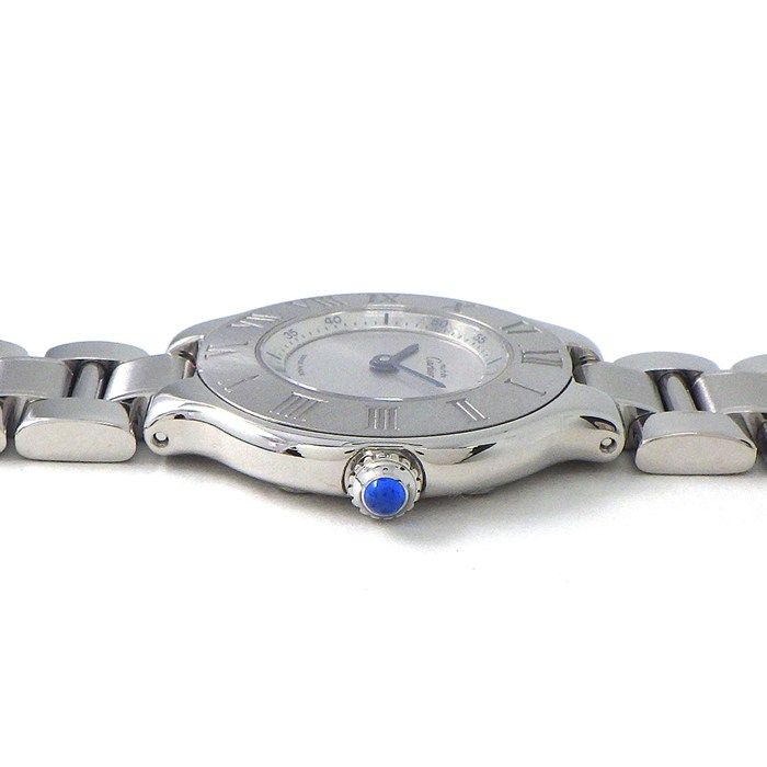 カルティエ Cartier 腕時計 マスト21 SM W10109T2 サンレイ シルバー文字盤 SS クオーツアナログ