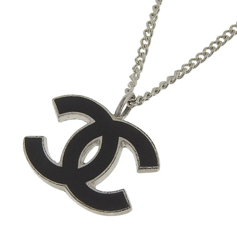 シャネル CHANEL ネックレス ココマーク ブラック/シルバー色