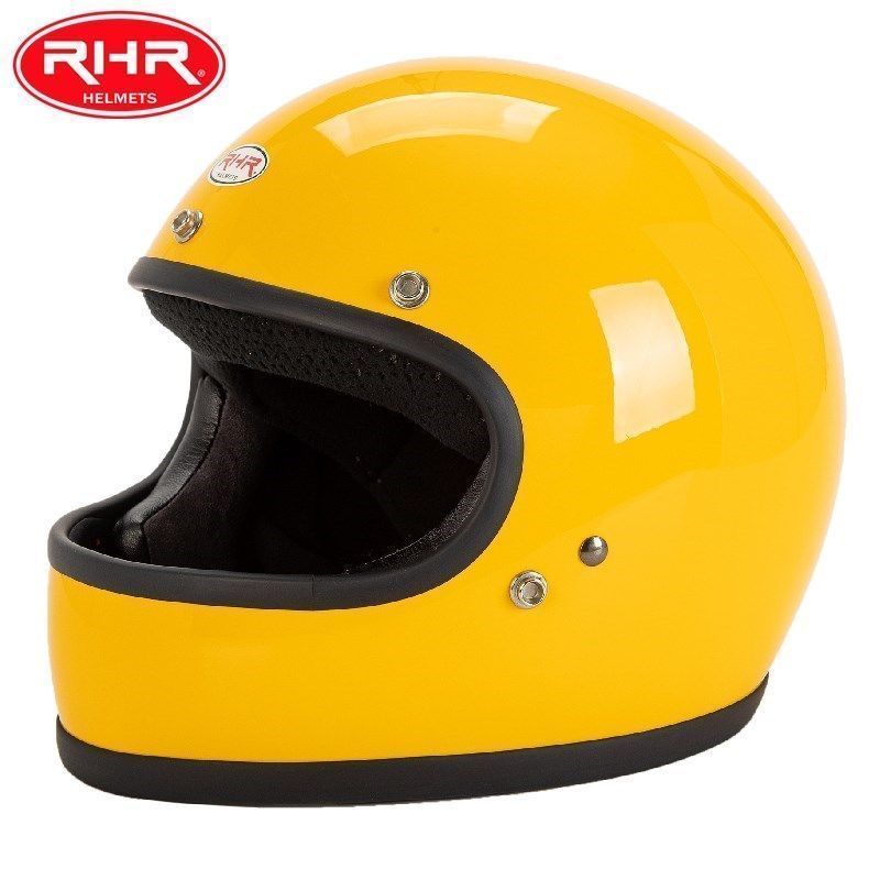 RHR 艶あり黄色バイクヘルメット高品質FRP素材 バイクヘルメットハーレーヘルメットトレロフルフェイスヘルメット軽量ヘルメットグラスファイバー toukui45