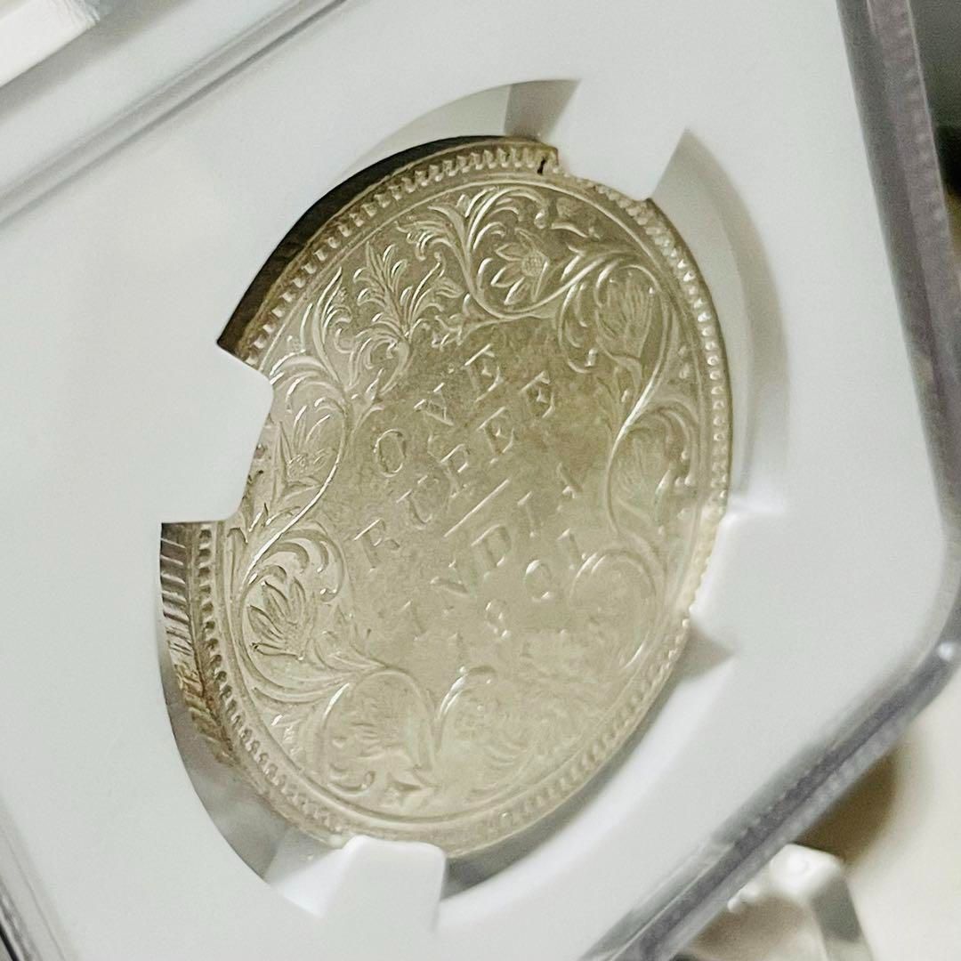 1901 英領インド 1ルピー銀貨 ゴシッククラウン ヴィクトリア AU58