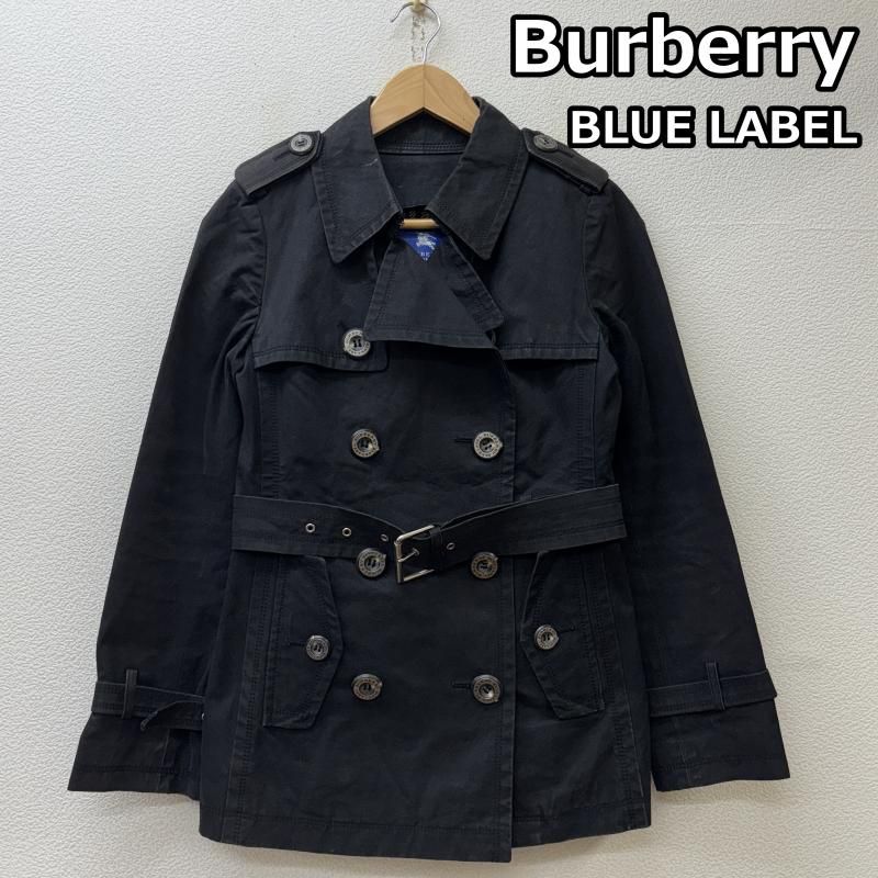 BURBERRY BLUE LABEL 黒 トレンチコート バーバリー コート ブルーレーベル トレンチコート 黒 38 - メルカリ