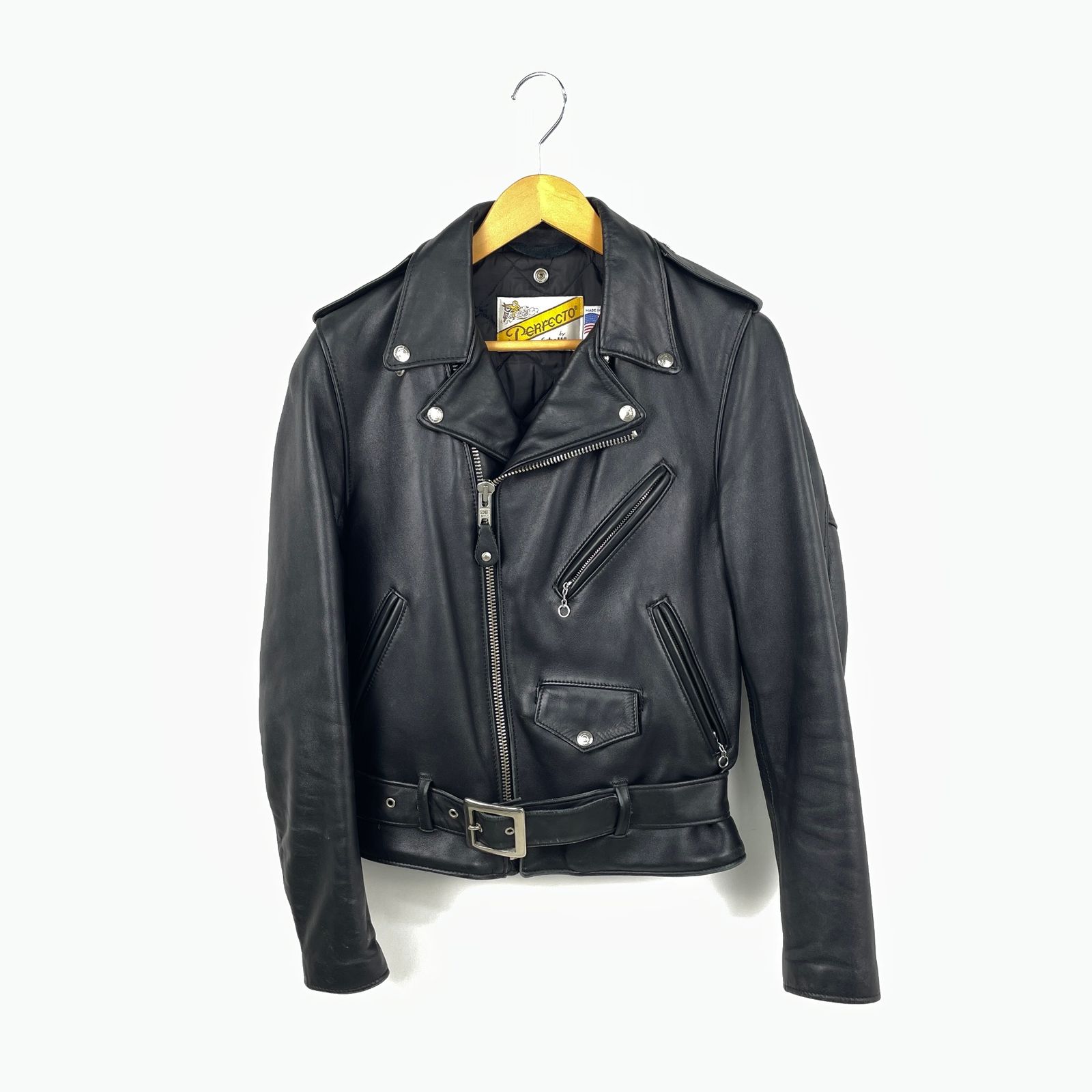 Schott Perfecto ダブルライダースジャケット34 USA製 Schott Perfecto Double Leather Riders Jacket Size 34 Made in USA