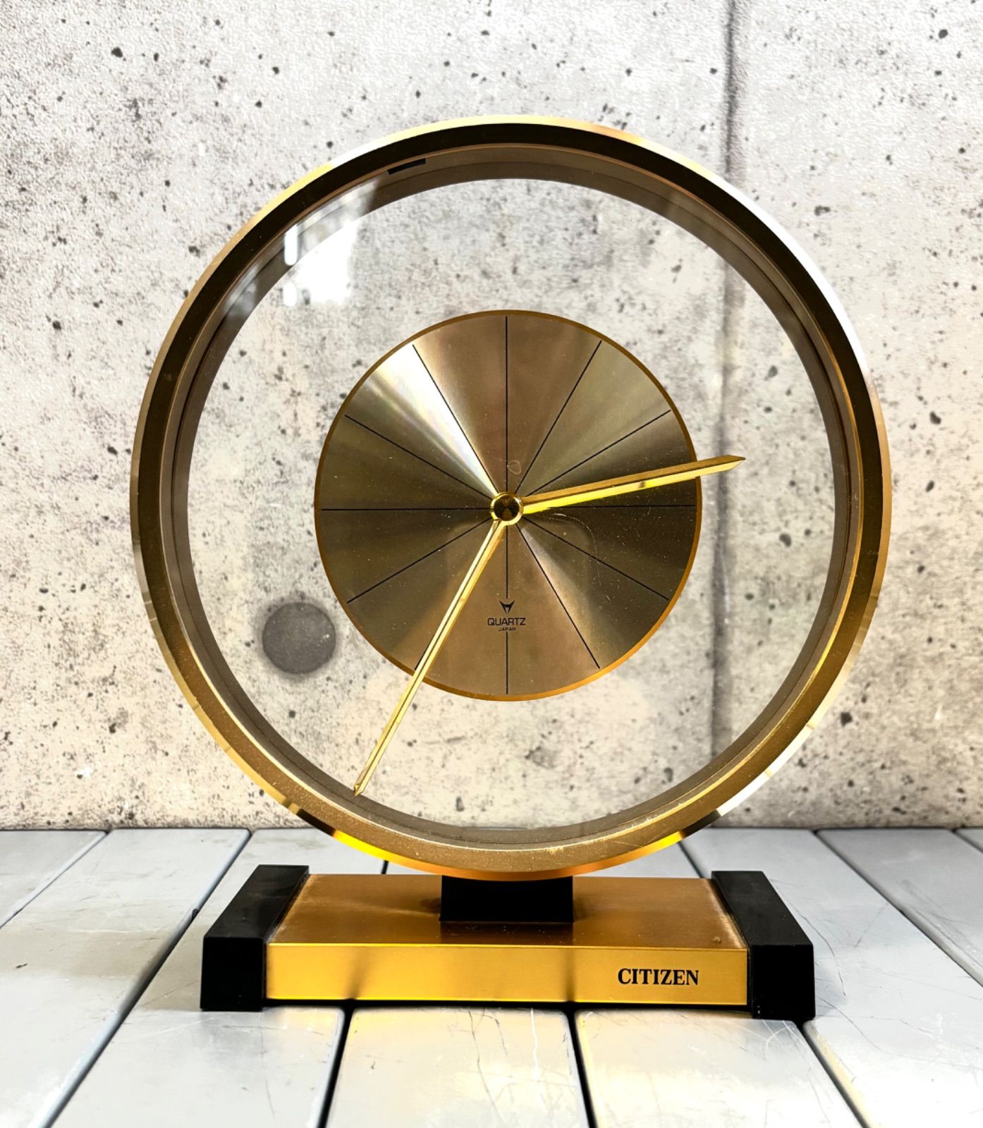 動作品 昭和レトロ CITIZEN 4RG624 置き時計 インテリアクオーツ