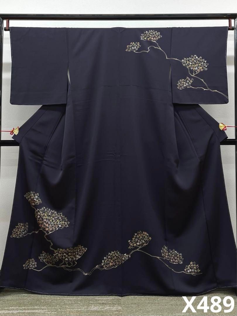訪問着 付け下げ 手刺繍 金彩 銀彩 正絹 躾糸付 パールトーン加工済 