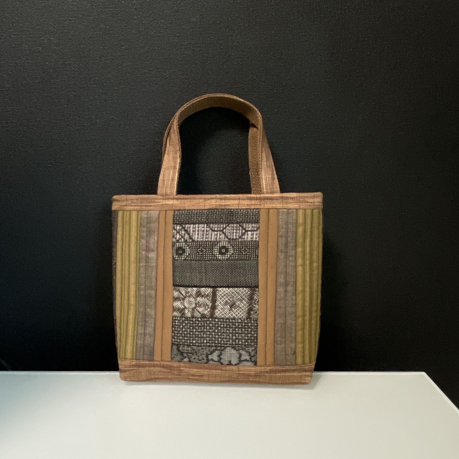 ハンドメイド パッチワーク 着物リメイク 古布 大きなトート