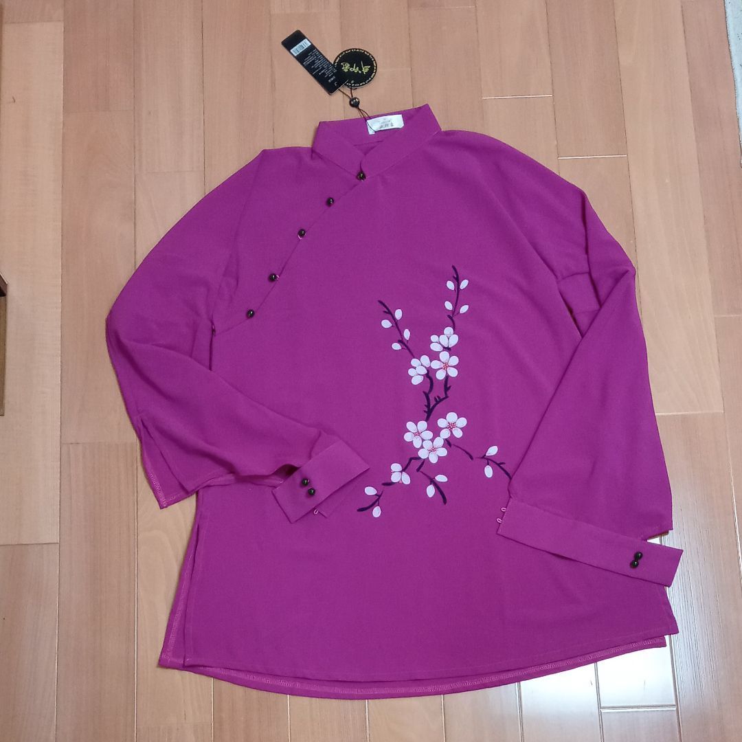 太極拳服 赤紫 レディース 上下 - メルカリ
