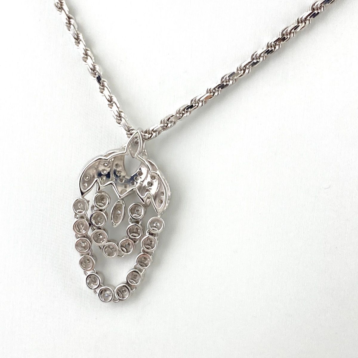 メレダイヤ デザインネックレス WG ホワイトゴールド ペンダント ダイヤモンド ネックレス K18 WG 750 レディース