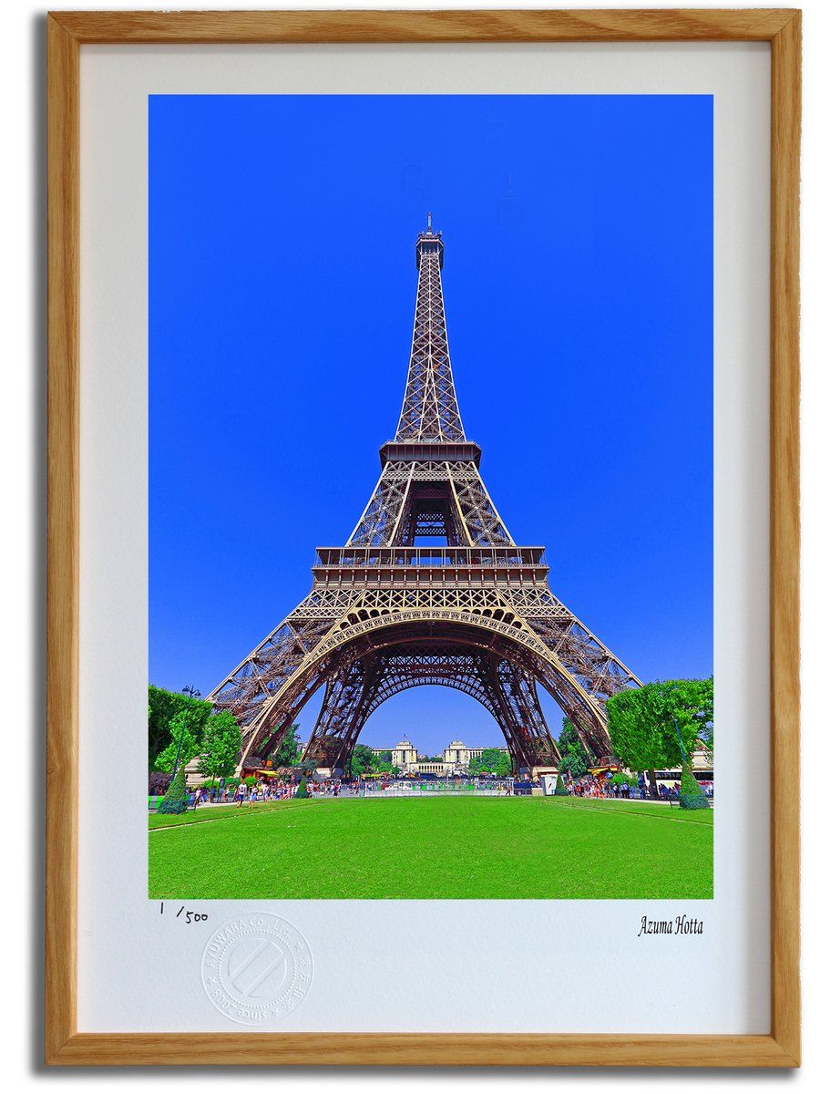 作者不詳 パリの風景 エッフェル塔とノートルダム大聖堂 額付 絵画 インテリア 作者不詳 パリの風景 エッフェル塔とノートルダム大聖堂 額付 絵画